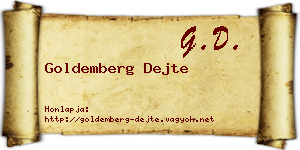 Goldemberg Dejte névjegykártya